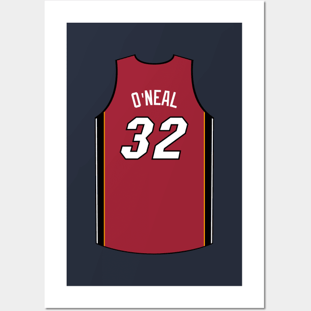 Shaquille O Neal Miami Jersey Qiangy Wall Art by qiangdade